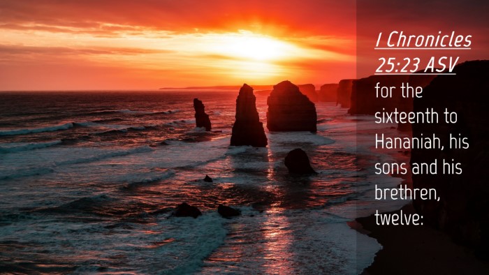 Picture 04 - 1 Chronicles 25:23 ASV Desktop Wallpaper - for the sixteenth to Hananiah, his sons and his - Desktop Bible Verse Wallpaper