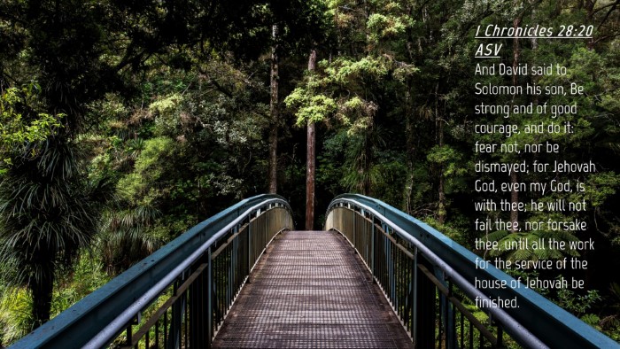 Picture 04 - 1 Chronicles 28:20 ASV Desktop Wallpaper - And David said to Solomon his son, Be strong and - Desktop Bible Verse Wallpaper