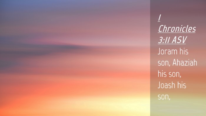 Picture 04 - 1 Chronicles 3:11 ASV Desktop Wallpaper - Joram his son, Ahaziah his son, Joash his - Desktop Bible Verse Wallpaper