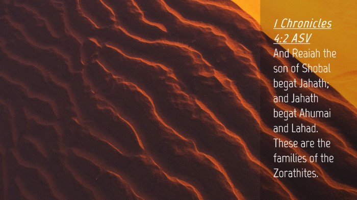 Picture 04 - 1 Chronicles 4:2 ASV Desktop Wallpaper - And Reaiah the son of Shobal begat Jahath; and - Desktop Bible Verse Wallpaper