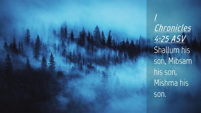 Picture 04 - 1 Chronicles 4:25 ASV Desktop Wallpaper - Shallum his son, Mibsam his son, Mishma his - Desktop Bible Verse Wallpaper