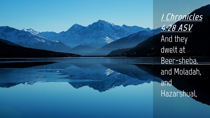 Picture 04 - 1 Chronicles 4:28 ASV Desktop Wallpaper - And they dwelt at Beer-sheba, and Moladah, and - Desktop Bible Verse Wallpaper