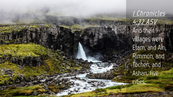 Picture 04 - 1 Chronicles 4:32 ASV Desktop Wallpaper - And their villages were Etam, and Ain, Rimmon, - Desktop Bible Verse Wallpaper