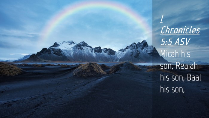 Picture 04 - 1 Chronicles 5:5 ASV Desktop Wallpaper - Micah his son, Reaiah his son, Baal his - Desktop Bible Verse Wallpaper