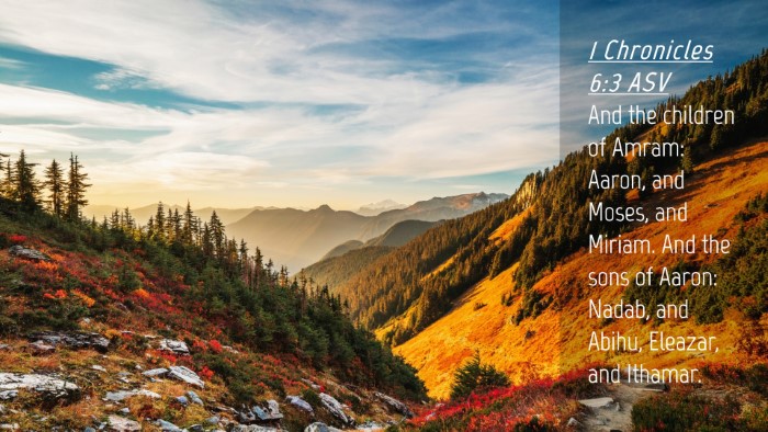Picture 04 - 1 Chronicles 6:3 ASV Desktop Wallpaper - And the children of Amram: Aaron, and Moses, and - Desktop Bible Verse Wallpaper