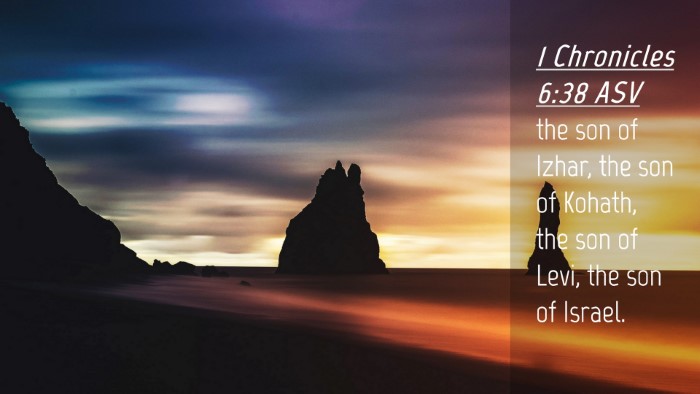 Picture 04 - 1 Chronicles 6:38 ASV Desktop Wallpaper - the son of Izhar, the son of Kohath, the son of - Desktop Bible Verse Wallpaper