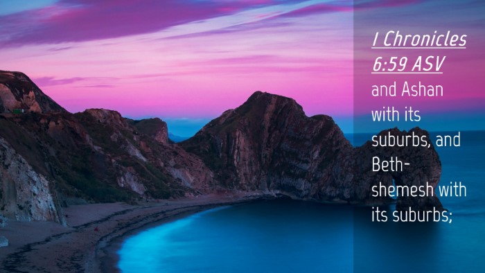 Picture 04 - 1 Chronicles 6:59 ASV Desktop Wallpaper - and Ashan with its suburbs, and Beth-shemesh with - Desktop Bible Verse Wallpaper