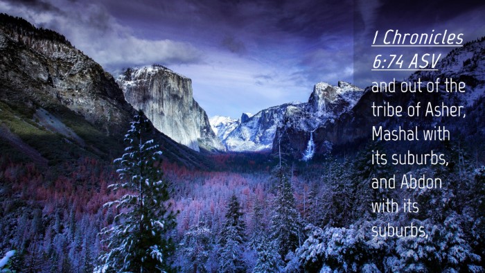 Picture 04 - 1 Chronicles 6:74 ASV Desktop Wallpaper - and out of the tribe of Asher, Mashal with its - Desktop Bible Verse Wallpaper