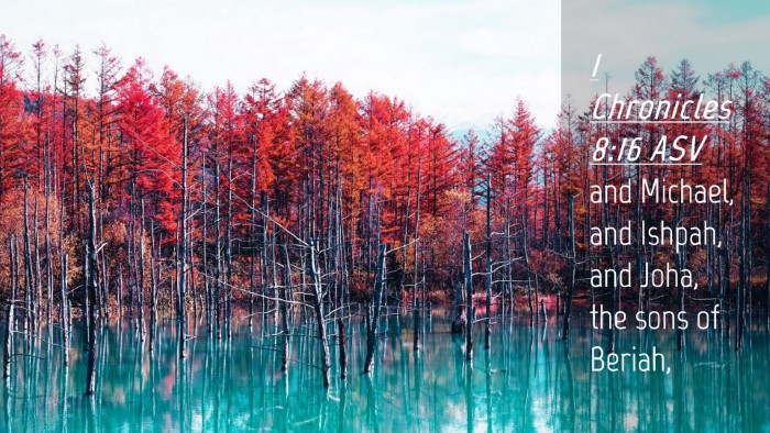 Picture 04 - 1 Chronicles 8:16 ASV Desktop Wallpaper - and Michael, and Ishpah, and Joha, the sons of - Desktop Bible Verse Wallpaper