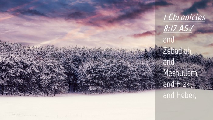 Picture 04 - 1 Chronicles 8:17 ASV Desktop Wallpaper - and Zebadiah, and Meshullam, and Hizki, and - Desktop Bible Verse Wallpaper