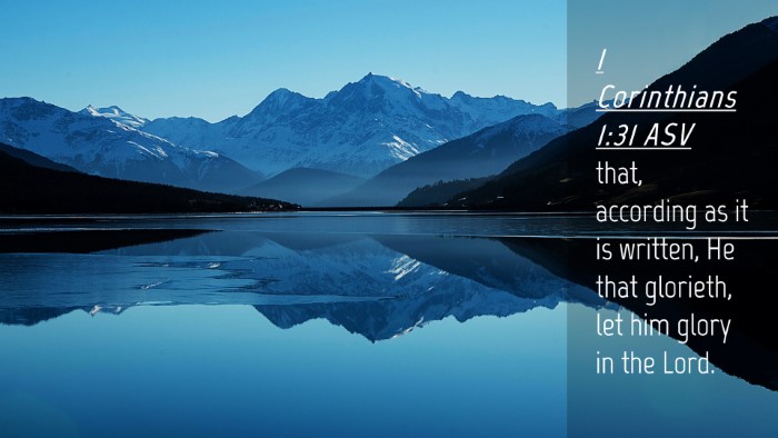 Picture 04 - 1 Corinthians 1:31 ASV Desktop Wallpaper - that, according as it is written, He that - Desktop Bible Verse Wallpaper