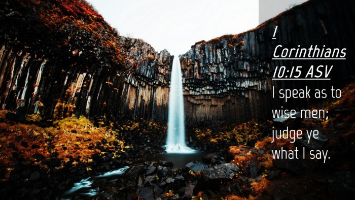 Picture 04 - 1 Corinthians 10:15 ASV Desktop Wallpaper - I speak as to wise men; judge ye what I - Desktop Bible Verse Wallpaper