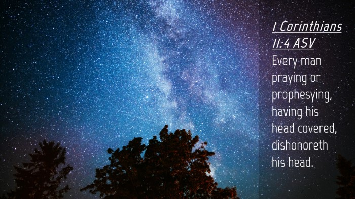 Picture 04 - 1 Corinthians 11:4 ASV Desktop Wallpaper - Every man praying or prophesying, having his head - Desktop Bible Verse Wallpaper