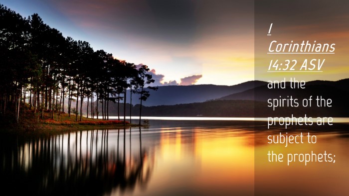 Picture 04 - 1 Corinthians 14:32 ASV Desktop Wallpaper - and the spirits of the prophets are subject to - Desktop Bible Verse Wallpaper