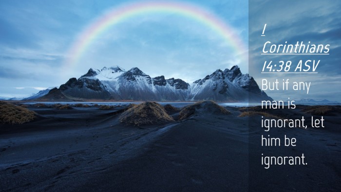 Picture 04 - 1 Corinthians 14:38 ASV Desktop Wallpaper - But if any man is ignorant, let him be - Desktop Bible Verse Wallpaper