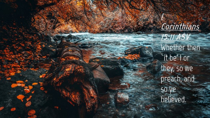 Picture 04 - 1 Corinthians 15:11 ASV Desktop Wallpaper - Whether then `it be' I or they, so we preach, and - Desktop Bible Verse Wallpaper