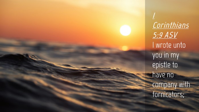 Picture 04 - 1 Corinthians 5:9 ASV Desktop Wallpaper - I wrote unto you in my epistle to have no company - Desktop Bible Verse Wallpaper