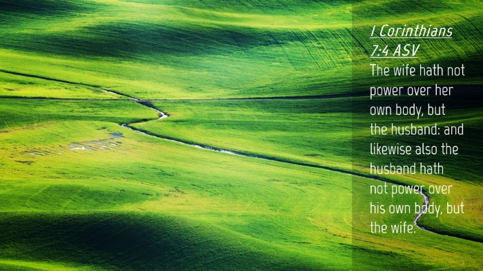 Picture 04 - 1 Corinthians 7:4 ASV Desktop Wallpaper - The wife hath not power over her own body, but - Desktop Bible Verse Wallpaper