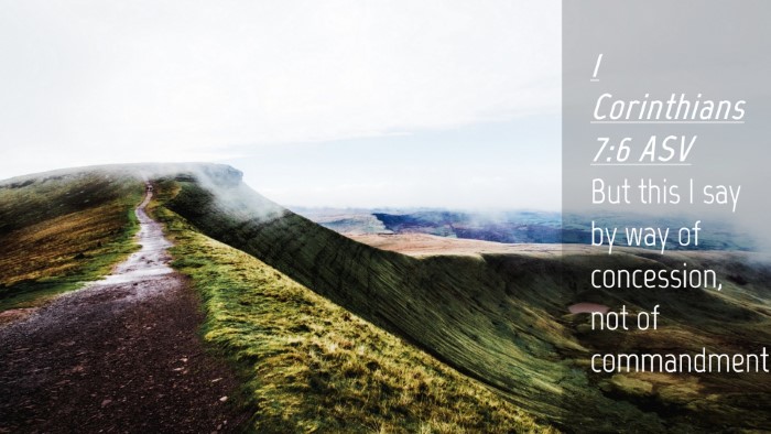 Picture 04 - 1 Corinthians 7:6 ASV Desktop Wallpaper - But this I say by way of concession, not of - Desktop Bible Verse Wallpaper
