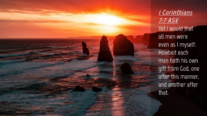 Picture 04 - 1 Corinthians 7:7 ASV Desktop Wallpaper - Yet I would that all men were even as I myself. - Desktop Bible Verse Wallpaper