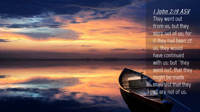 Picture 04 - 1 John 2:19 ASV Desktop Wallpaper - They went out from us, but they were not of us; - Desktop Bible Verse Wallpaper