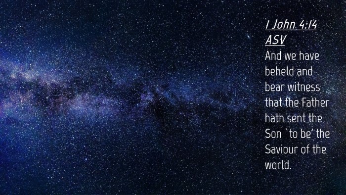 Picture 04 - 1 John 4:14 ASV Desktop Wallpaper - And we have beheld and bear witness that the - Desktop Bible Verse Wallpaper