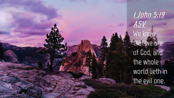 Picture 04 - 1 John 5:19 ASV Desktop Wallpaper - We know that we are of God, and the whole world - Desktop Bible Verse Wallpaper