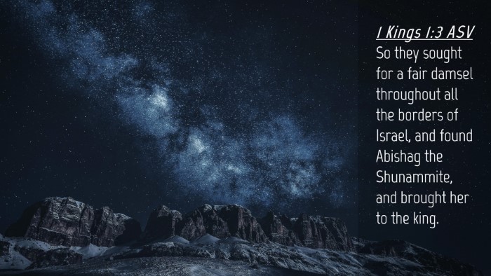 Picture 04 - 1 Kings 1:3 ASV Desktop Wallpaper - So they sought for a fair damsel throughout all - Desktop Bible Verse Wallpaper