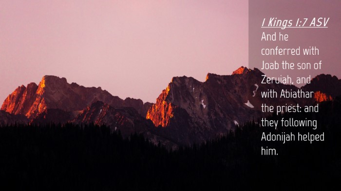Picture 04 - 1 Kings 1:7 ASV Desktop Wallpaper - And he conferred with Joab the son of Zeruiah, - Desktop Bible Verse Wallpaper