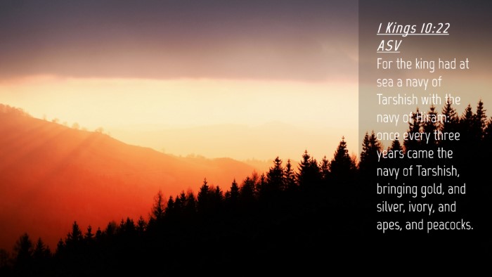 Picture 04 - 1 Kings 10:22 ASV Desktop Wallpaper - For the king had at sea a navy of Tarshish with - Desktop Bible Verse Wallpaper
