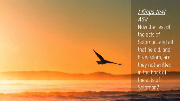 Picture 04 - 1 Kings 11:41 ASV Desktop Wallpaper - Now the rest of the acts of Solomon, and all that - Desktop Bible Verse Wallpaper