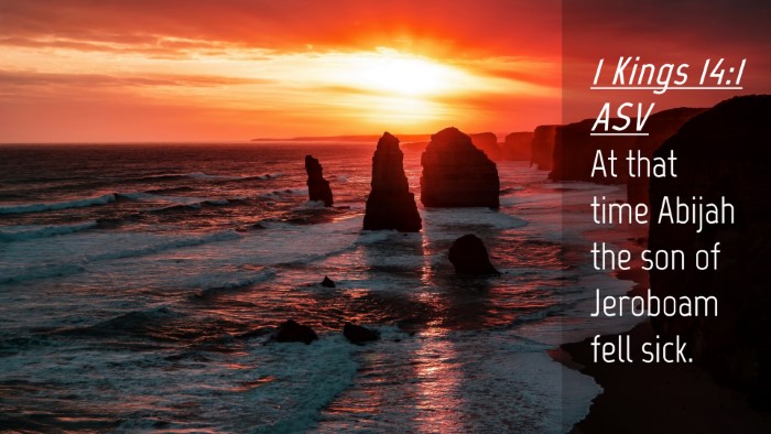 Picture 04 - 1 Kings 14:1 ASV Desktop Wallpaper - At that time Abijah the son of Jeroboam fell - Desktop Bible Verse Wallpaper