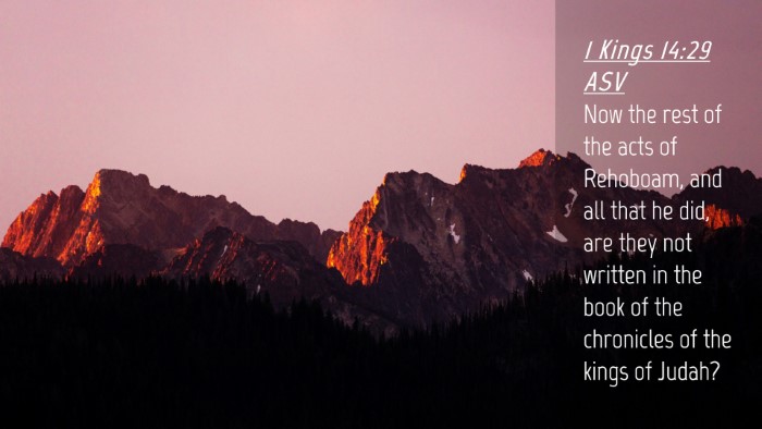 Picture 04 - 1 Kings 14:29 ASV Desktop Wallpaper - Now the rest of the acts of Rehoboam, and all - Desktop Bible Verse Wallpaper