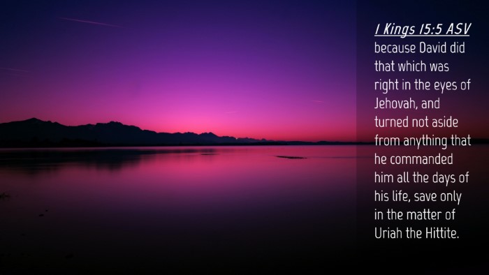 Picture 04 - 1 Kings 15:5 ASV Desktop Wallpaper - because David did that which was right in the - Desktop Bible Verse Wallpaper
