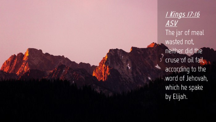 Picture 04 - 1 Kings 17:16 ASV Desktop Wallpaper - The jar of meal wasted not, neither did the cruse - Desktop Bible Verse Wallpaper