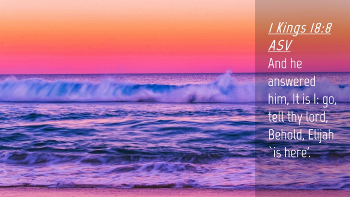 Picture 04 - 1 Kings 18:8 ASV Desktop Wallpaper - And he answered him, It is I: go, tell thy lord, - Desktop Bible Verse Wallpaper