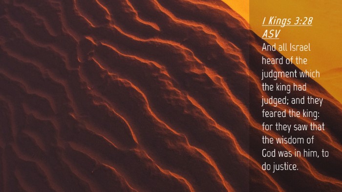 Picture 04 - 1 Kings 3:28 ASV Desktop Wallpaper - And all Israel heard of the judgment which the - Desktop Bible Verse Wallpaper
