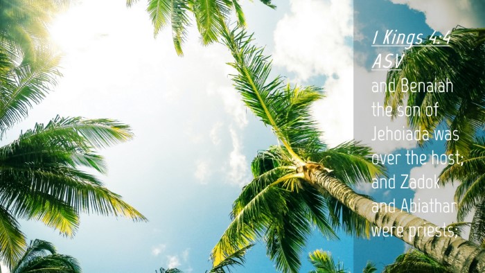 Picture 04 - 1 Kings 4:4 ASV Desktop Wallpaper - and Benaiah the son of Jehoiada was over the - Desktop Bible Verse Wallpaper