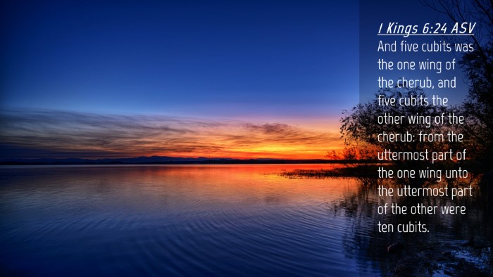 Picture 04 - 1 Kings 6:24 ASV Desktop Wallpaper - And five cubits was the one wing of the cherub, - Desktop Bible Verse Wallpaper