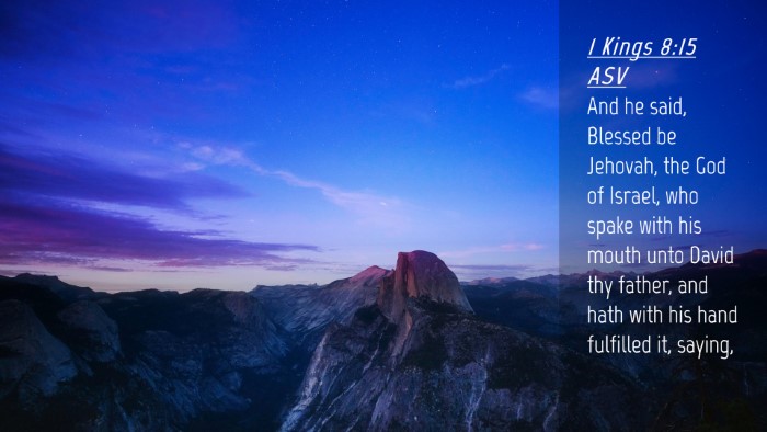 Picture 04 - 1 Kings 8:15 ASV Desktop Wallpaper - And he said, Blessed be Jehovah, the God of - Desktop Bible Verse Wallpaper