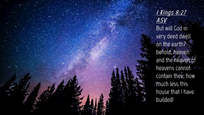 Picture 04 - 1 Kings 8:27 ASV Desktop Wallpaper - But will God in very deed dwell on the earth? - Desktop Bible Verse Wallpaper