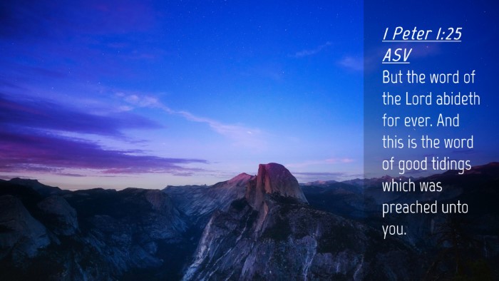 Picture 04 - 1 Peter 1:25 ASV Desktop Wallpaper - But the word of the Lord abideth for ever. And - Desktop Bible Verse Wallpaper