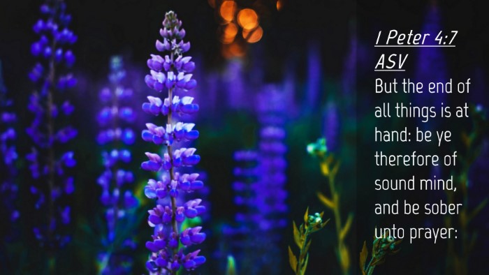 Picture 04 - 1 Peter 4:7 ASV Desktop Wallpaper - But the end of all things is at hand: be ye - Desktop Bible Verse Wallpaper