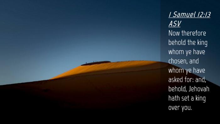 Picture 04 - 1 Samuel 12:13 ASV Desktop Wallpaper - Now therefore behold the king whom ye have - Desktop Bible Verse Wallpaper