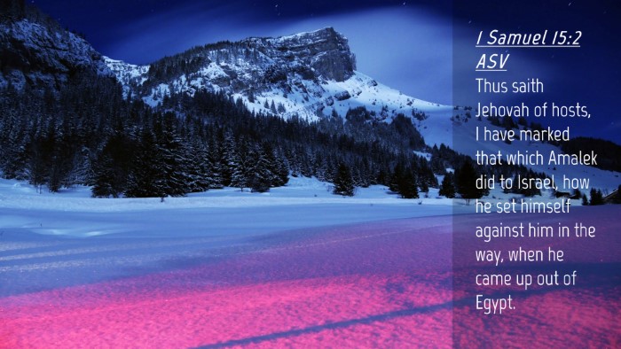 Picture 04 - 1 Samuel 15:2 ASV Desktop Wallpaper - Thus saith Jehovah of hosts, I have marked that - Desktop Bible Verse Wallpaper