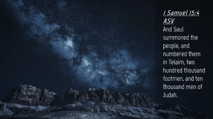 Picture 04 - 1 Samuel 15:4 ASV Desktop Wallpaper - And Saul summoned the people, and numbered them - Desktop Bible Verse Wallpaper