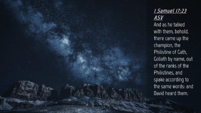 Picture 04 - 1 Samuel 17:23 ASV Desktop Wallpaper - And as he talked with them, behold, there came up - Desktop Bible Verse Wallpaper