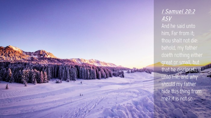 Picture 04 - 1 Samuel 20:2 ASV Desktop Wallpaper - And he said unto him, Far from it; thou shalt not - Desktop Bible Verse Wallpaper