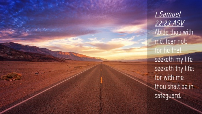 Picture 04 - 1 Samuel 22:23 ASV Desktop Wallpaper - Abide thou with me, fear not; for he that seeketh - Desktop Bible Verse Wallpaper