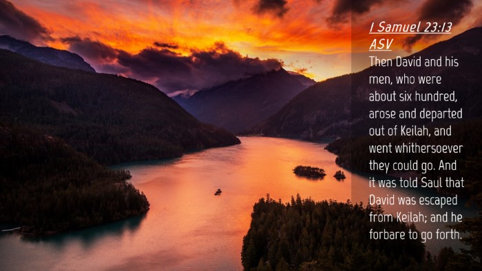 Picture 04 - 1 Samuel 23:13 ASV Desktop Wallpaper - Then David and his men, who were about six - Desktop Bible Verse Wallpaper